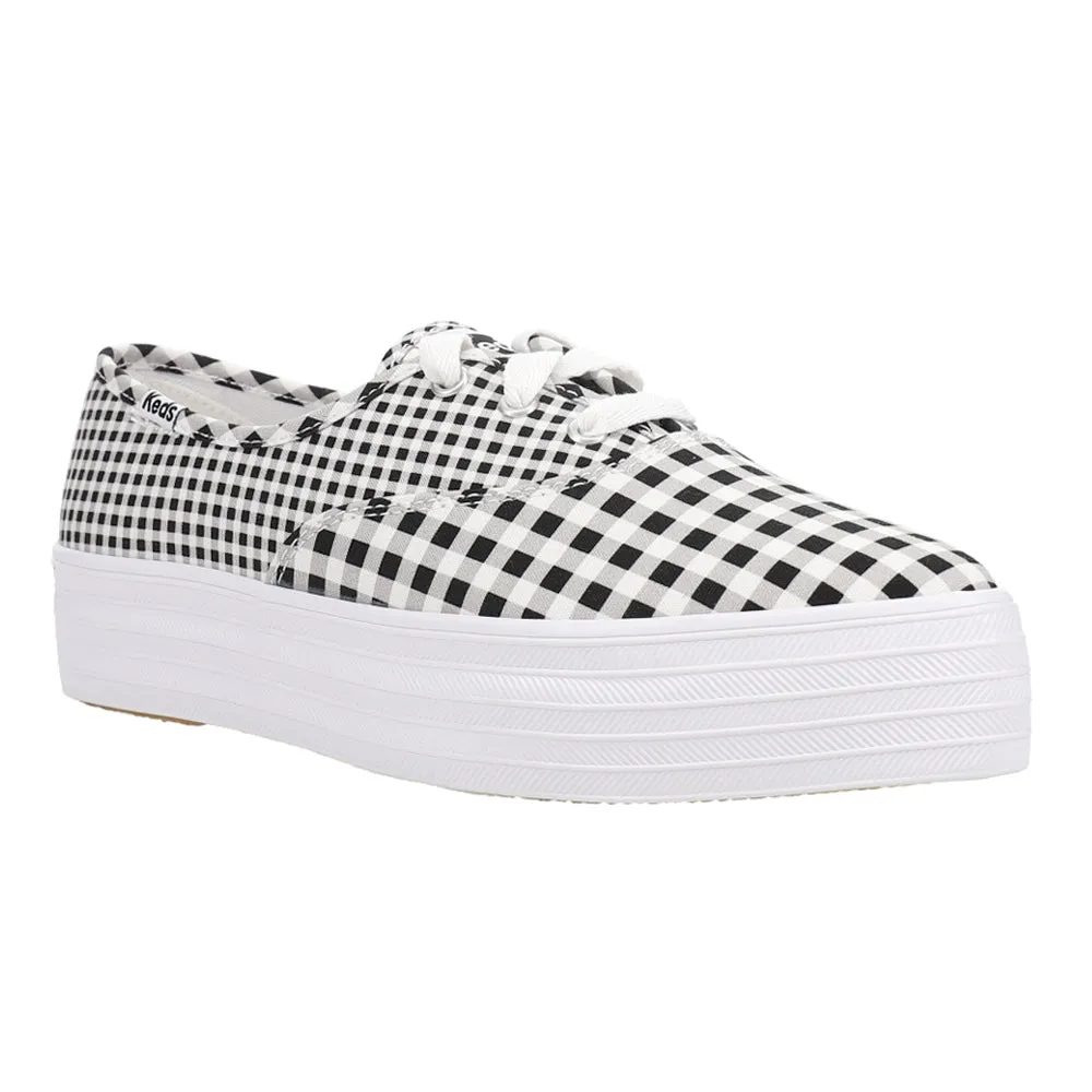 Point Canvas Gingham Platform Sneakers