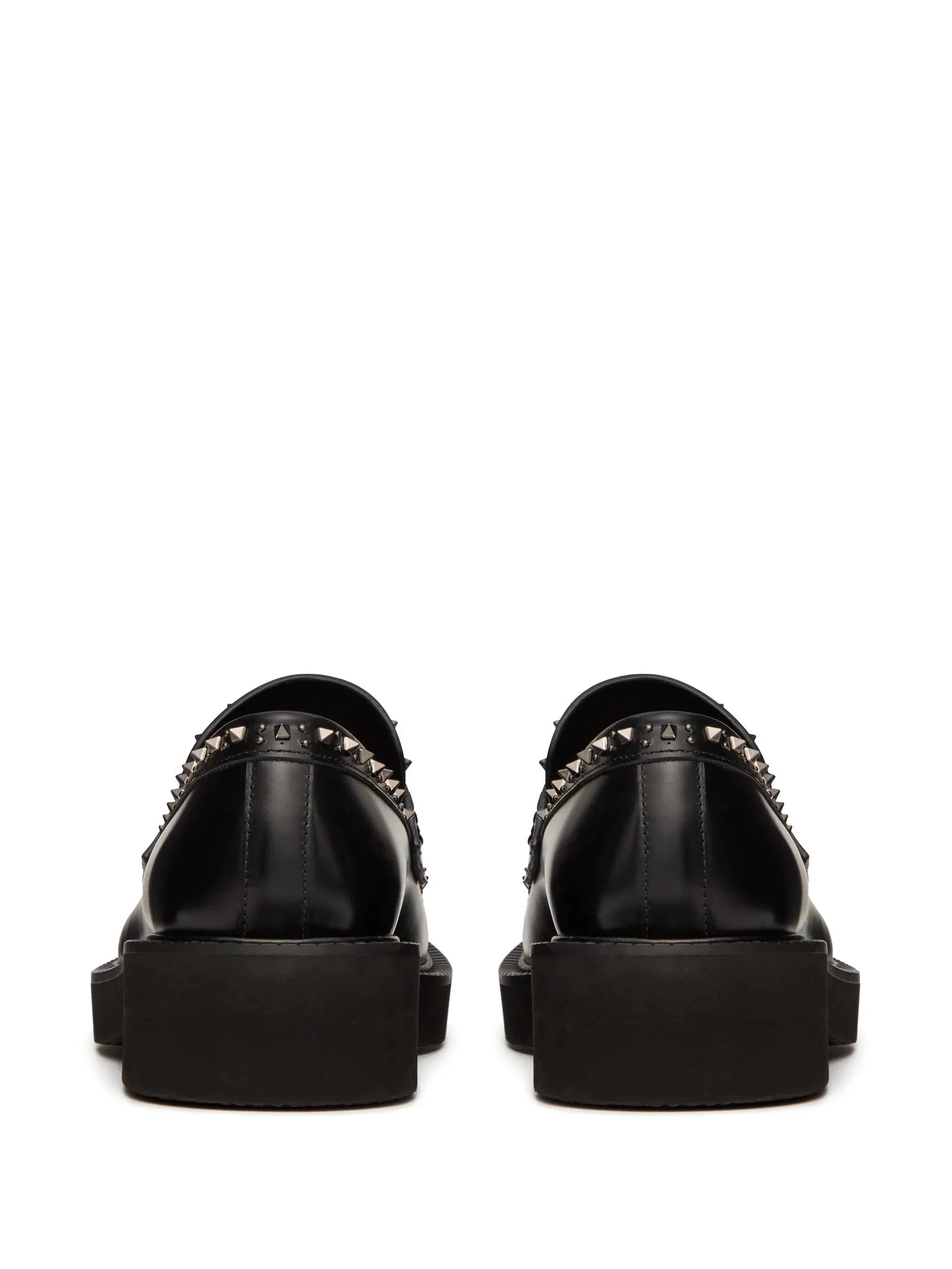 Rockstud leather loafers