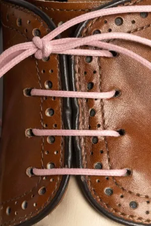 Round Pale Pink Waxed Cotton Shoelaces