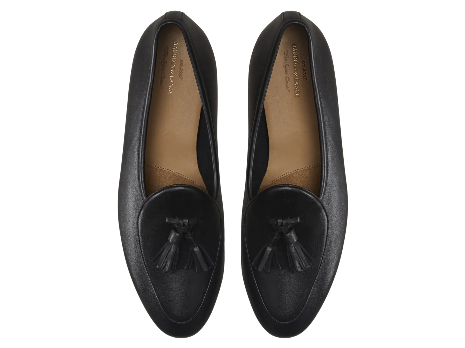 Sagan Classic Tassel Loafers in Black Drape Calf