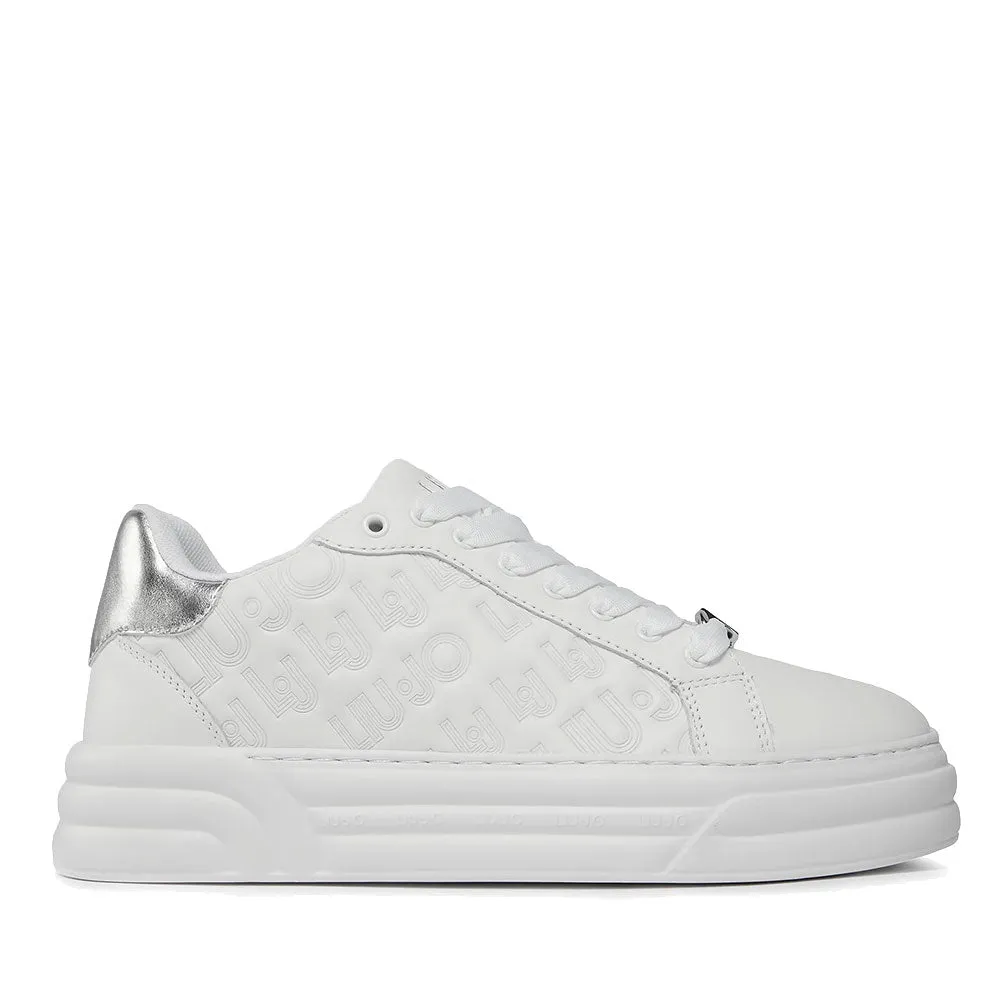 Scarpe Donna LIU JO Sneakers Cleo 20 in Pelle Bianca con Logo Embossed