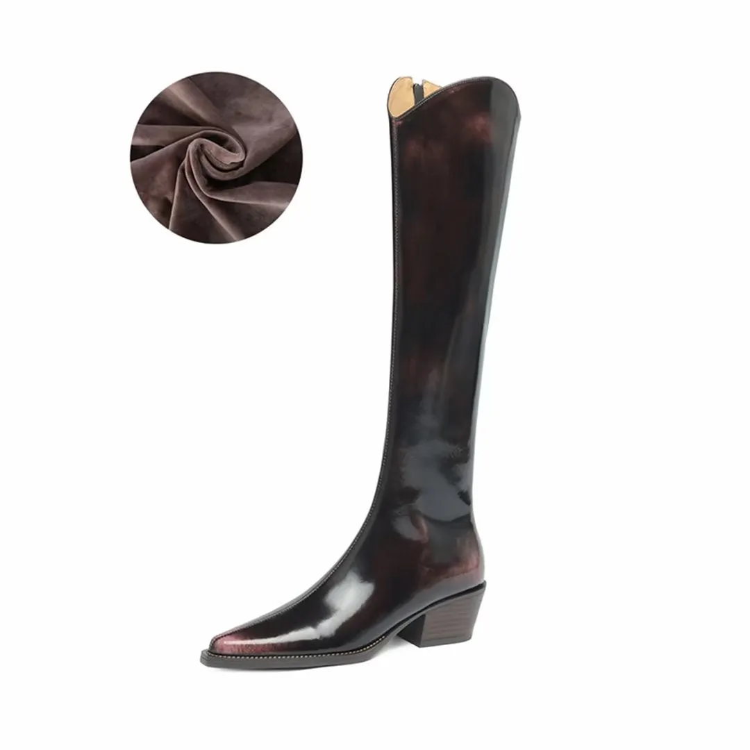 Sleek Long Leather Fashion Boots