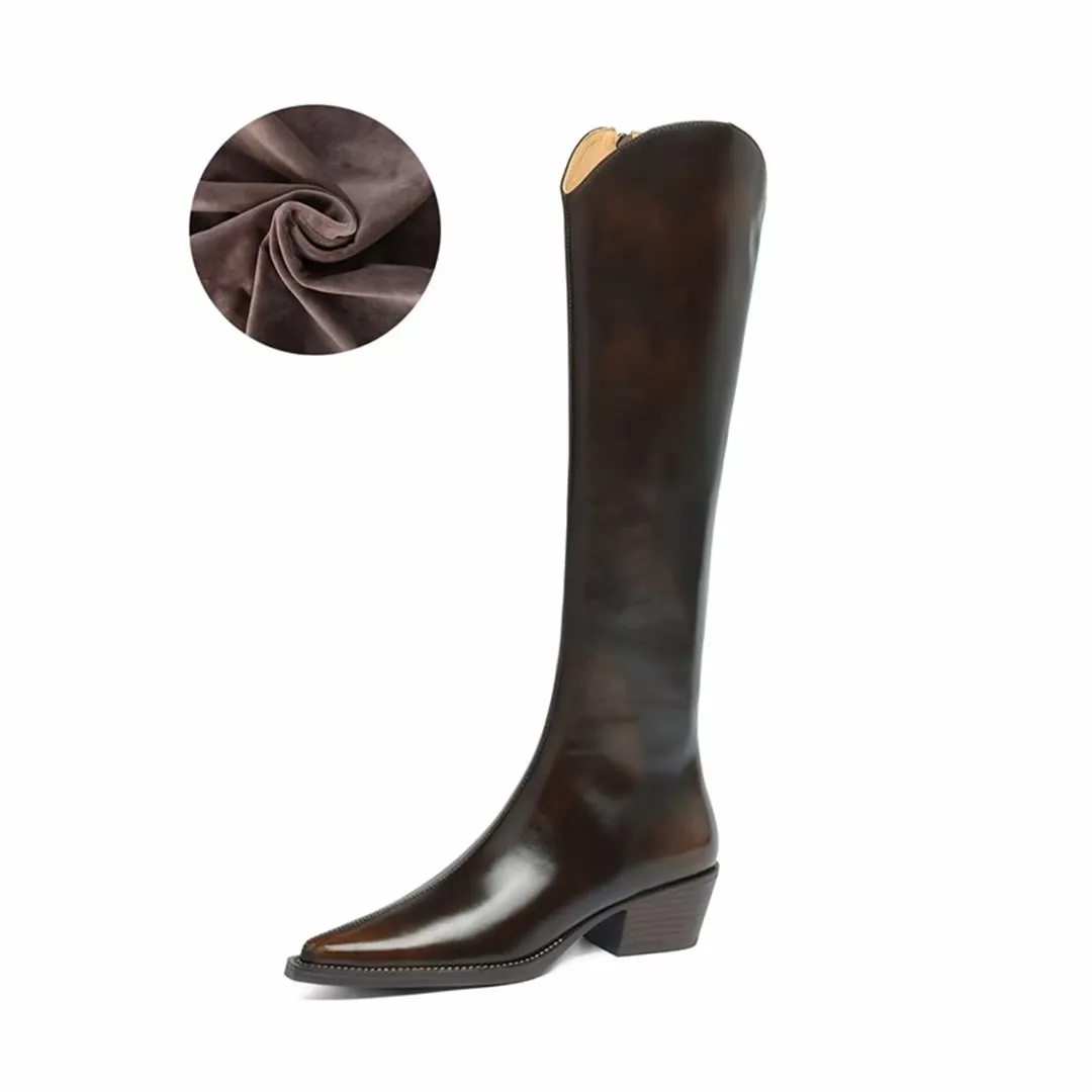 Sleek Long Leather Fashion Boots