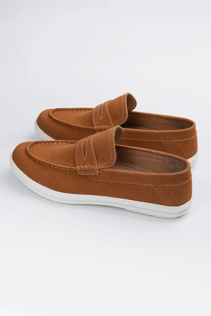 Slip On Suede Loafers - Brown