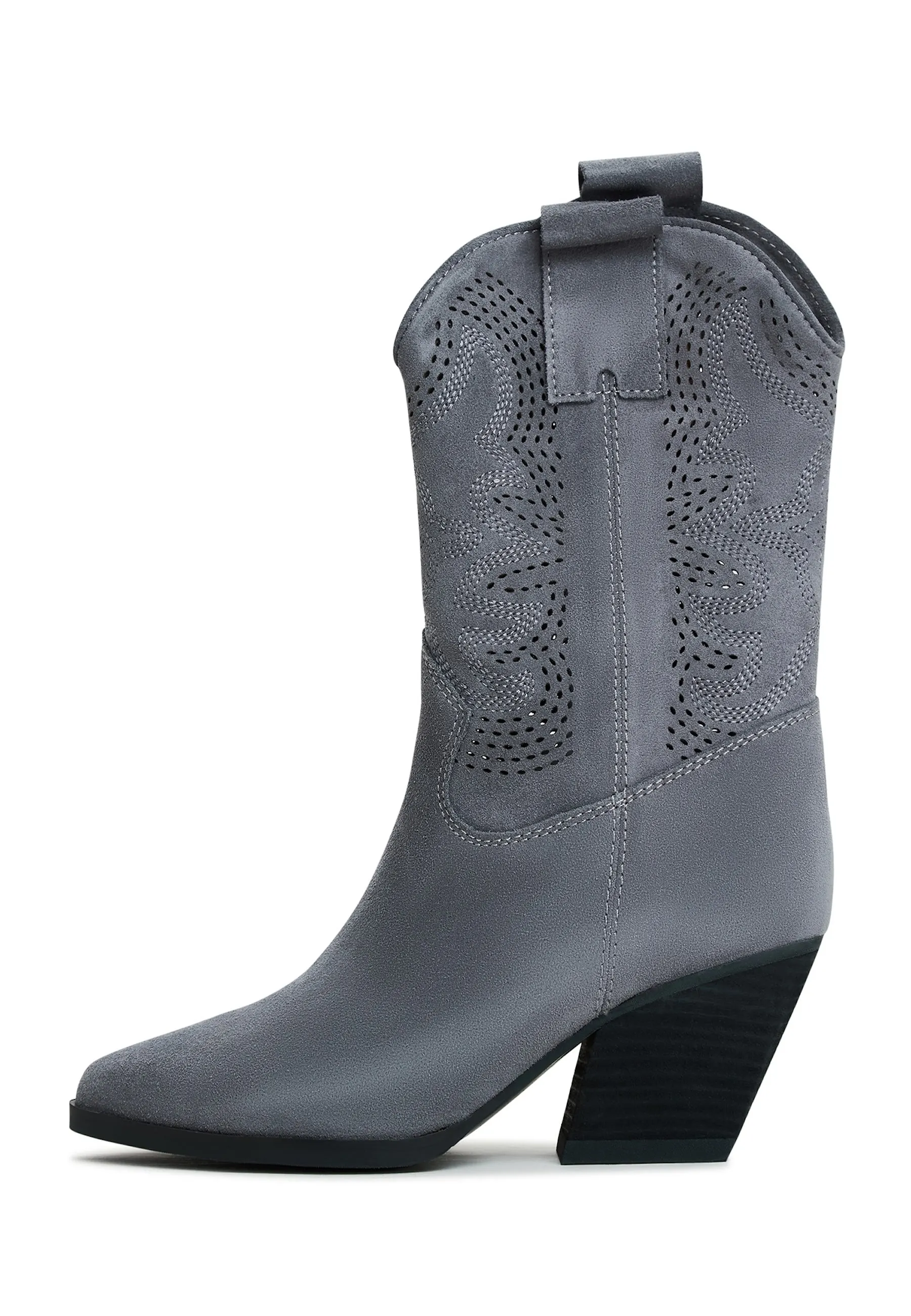 Suede Cowboy Boots Elena - Grey