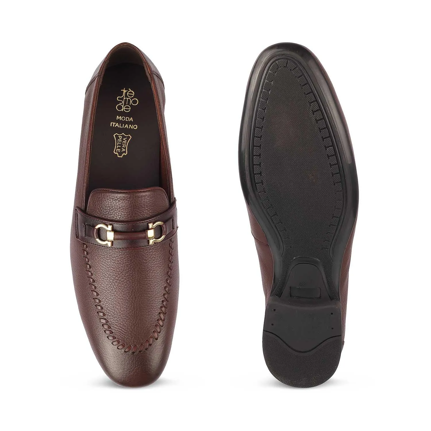 The Bologna Brown Men's Leather Loafers Tresmode