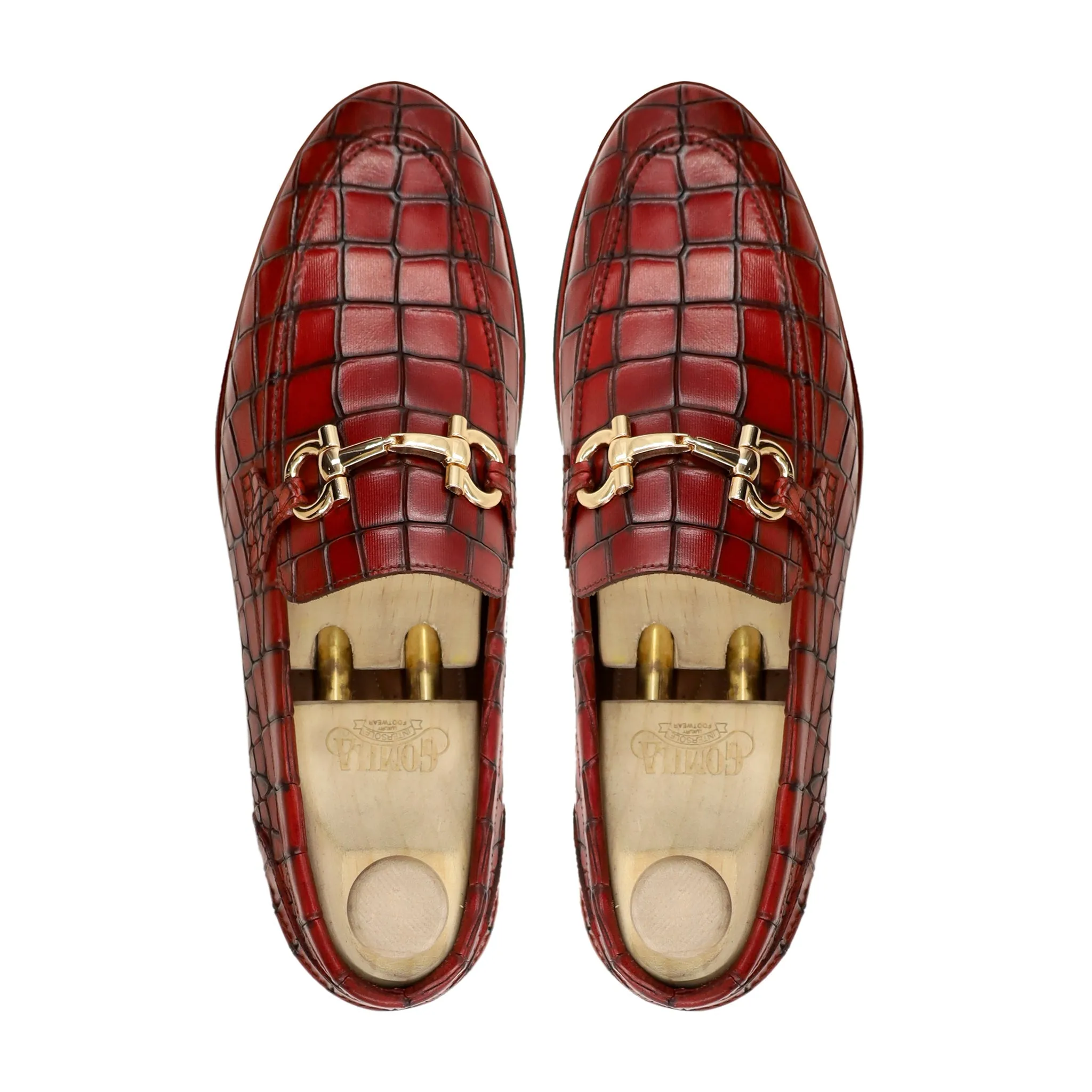 Tinowar - Men's Oxblood Color Calf Leather Loafer