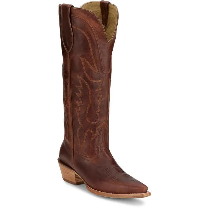 Tony Lama Women's Jess 15" Western Boot in Cognac Goat