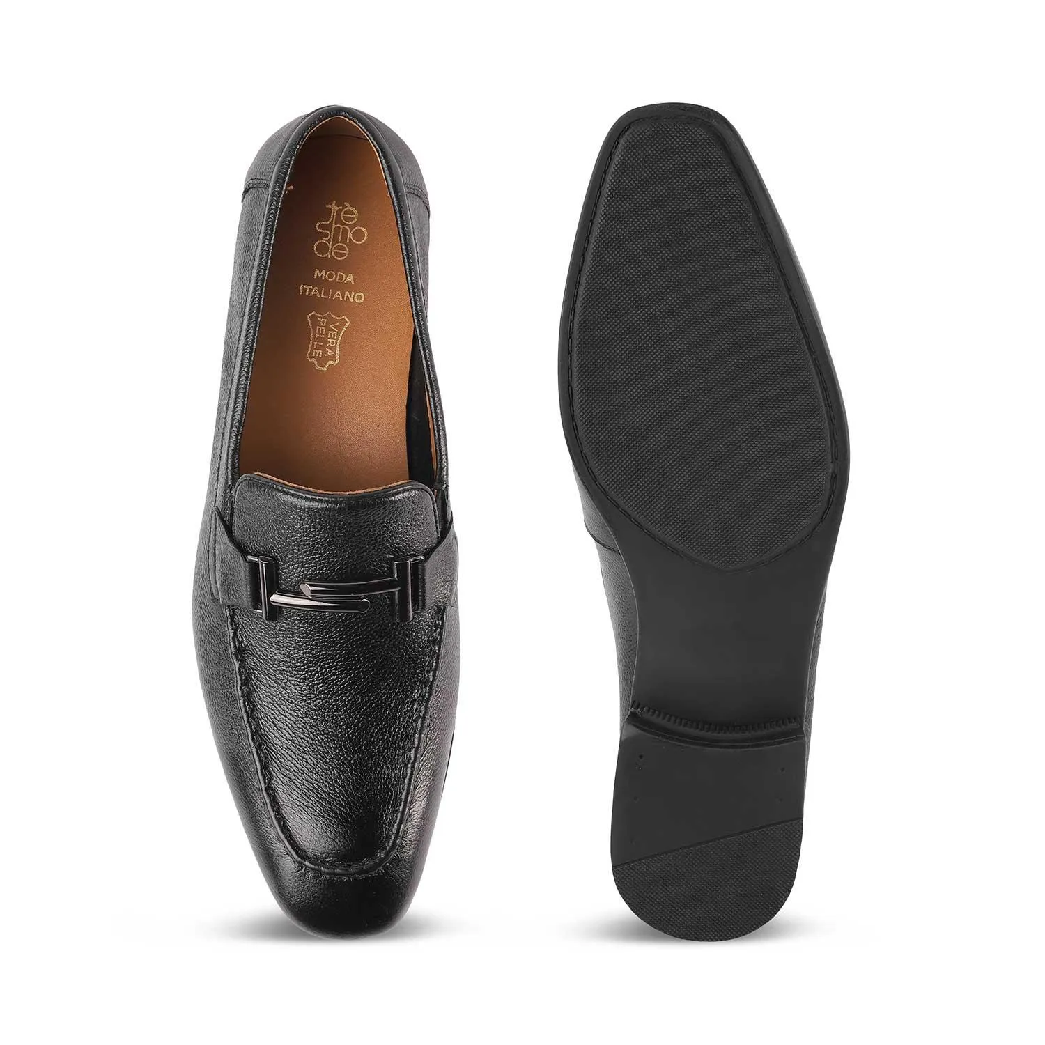 Tresmode Nelson Black Men's Leather Loafers