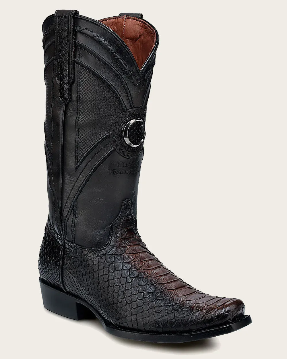 Western dark brown cowboy boot